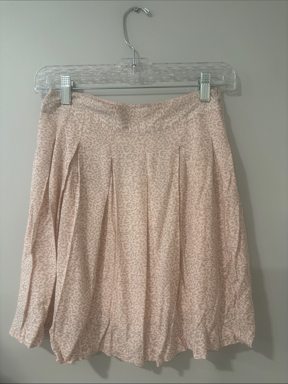 Sim & Sam Pleated Blush Animal-Print Skater Skirt